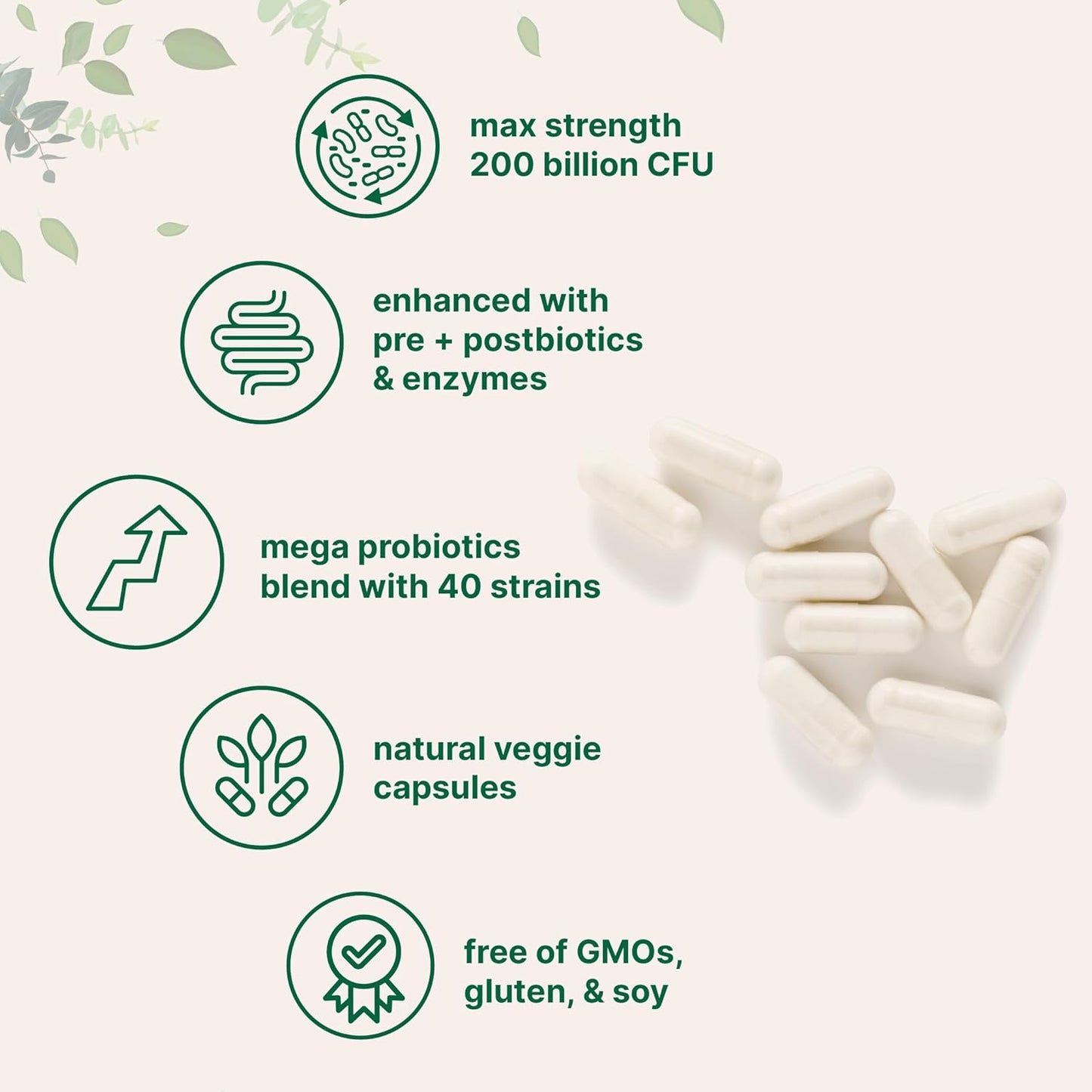 Probiotics 200 Billion CFU, 120 Veggie Capsules