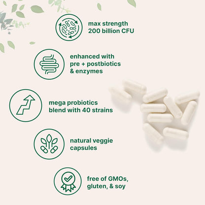 Probiotics 200 Billion CFU, 120 Veggie Capsules