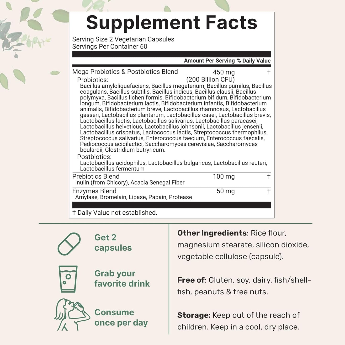 Probiotics 200 Billion CFU, 120 Veggie Capsules