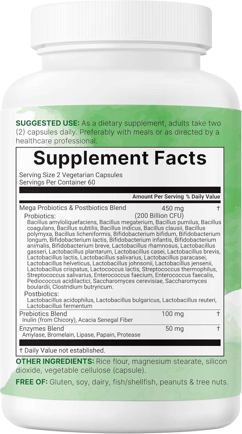 Probiotics 200 Billion CFU, 120 Veggie Capsules