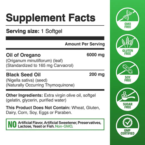 Oil Of Oregano (with Black Seed Oil for max protection & absorption)
